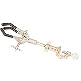 EISCO CH0688 Labs Clamp Retort, 3 PVC Coated Prongs (opens to 90mm in dia.) with Boss Head
