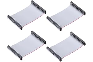 MECCANIXITY 4 Pcs IDC Flat Ribbon Cable, 2.54mm Pitch 63mm Width 10cm Long 50 Pin FC to FC Flat Ribbon Connector Jumper Wire 