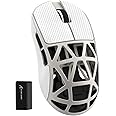ATTACK SHARK R2 SUPERLIGHT Wireless Gaming Mouse,Magnesium Alloy, PixArt PAW 3950 Optical Sensor,42K DPI ,8K Polling Rate,5 Programmable Button,Long Battery Life 2.4G/USB-C/Bluetooth Mice-Retro White