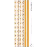 Swig Life Reusable Straws Pumpkins + Orange Tall Straw Set & Cleaning Brush, Each Straw is 10.25 inch Long (Fits Swig Life 20oz Tumblers, 22oz, and 32oz Tumblers)