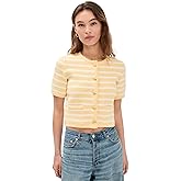 English Factory Women's Knit Striped Sweater Cardigan