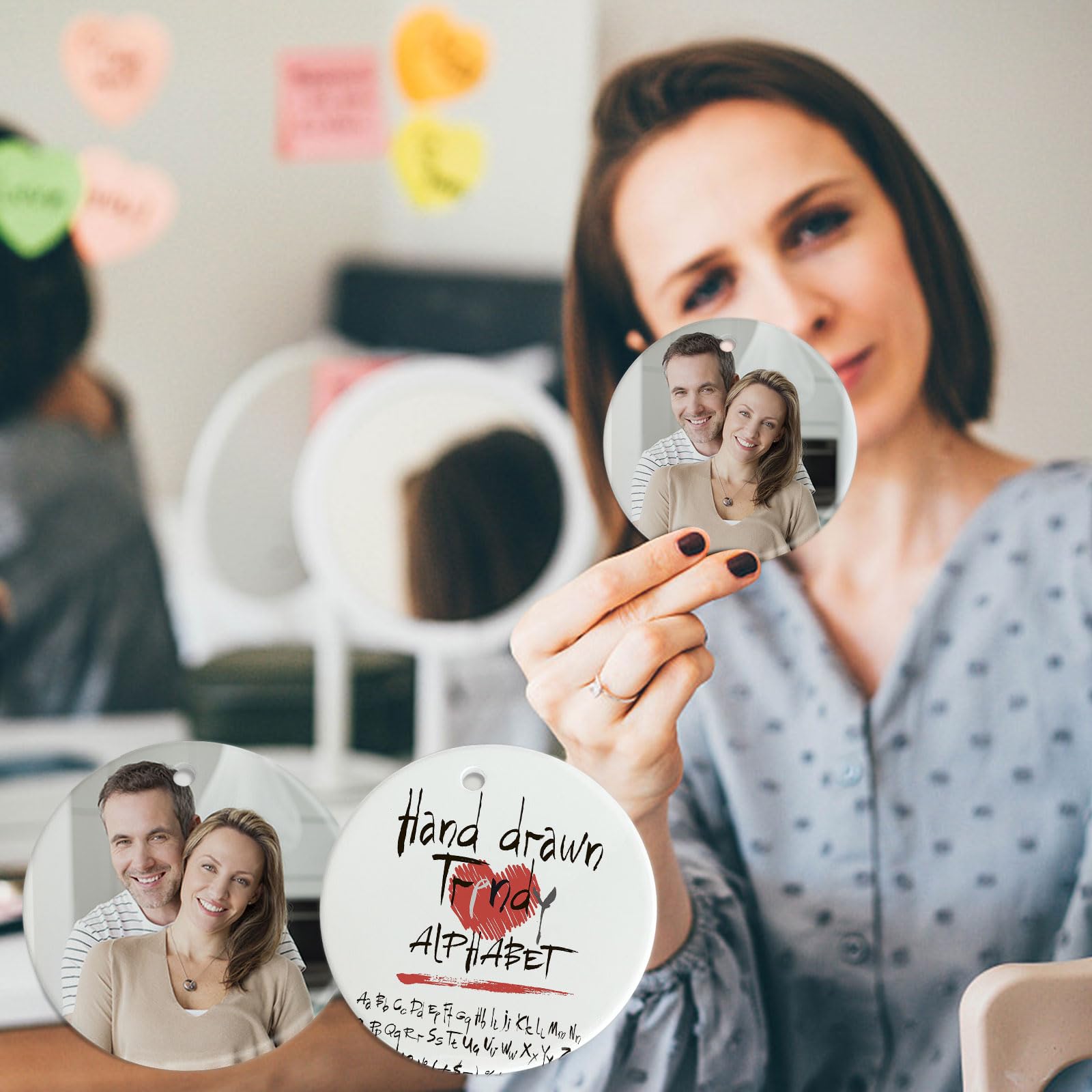 Sublimation Ceramic Ornaments - Bulk White Round Porcelain Ornament Blanks for Heat Press Printing - Personalized Xmas Tree Keepsake Crafts Gift Christmas Decorations