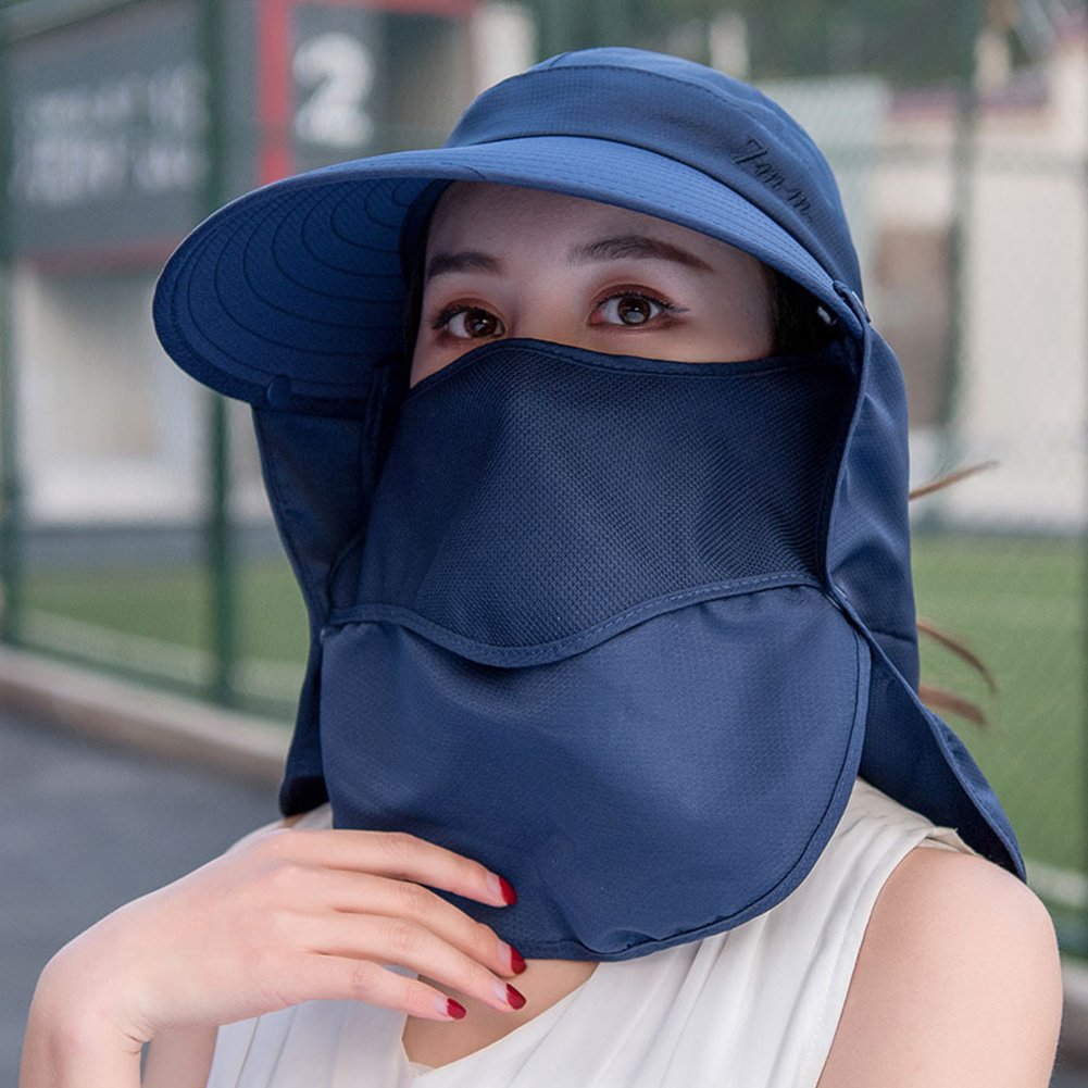 360 サイクリング レディース ガールズ アウトドア Uv 野球 ハンティング フラップカバーキャップ 太陽からの保護 フラップハット サンキャップ ガーデン ハイキング 釣り ネックとフェイス Peicees キャンプ サンキャップ Upf 取り外し可能 バックパッキング ネイビー