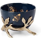 Lenox Sprig and Vine Aluminum Decorative Bowl, 2-Piece | hand wash only | for fruit or accents | 12oz, gift for women, home decor, decorative bowl, centerpiece