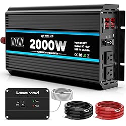 OLTEANP 2000W Pure Sine Wave Power Inverter 12V DC