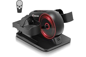 ANCHEER Under Desk Elliptical Machine, Resistance/Speed Dual Mode Ellipse Leg Exerciser While Sitting for Seniors Exercise Bike Pedal Exerciser While Sitting with Massage Pedal/Remote Control