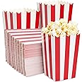 BLUE PANDA 100 Pack Mini Popcorn Boxes 3.3x5.6 Inch, 20 oz Red & White Stripes Popcorn Snack Box, Snack Container Holder Bucket for Carnival Party Supplies, Movie Night, Birthdays