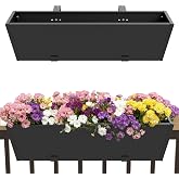 Dogetgd 36 Inch Railing Planter Boxes, Heavy Duty Metal Hanging Planters with Adjustable Brackets, Outdoor Balcony Flower Box for Deck, Fence, Porch Railings