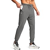 Pudolla Men's Lightweight Jogger with Pockets 4-Way Stretch Sweatpants Workout Runing Athletic Track Pants