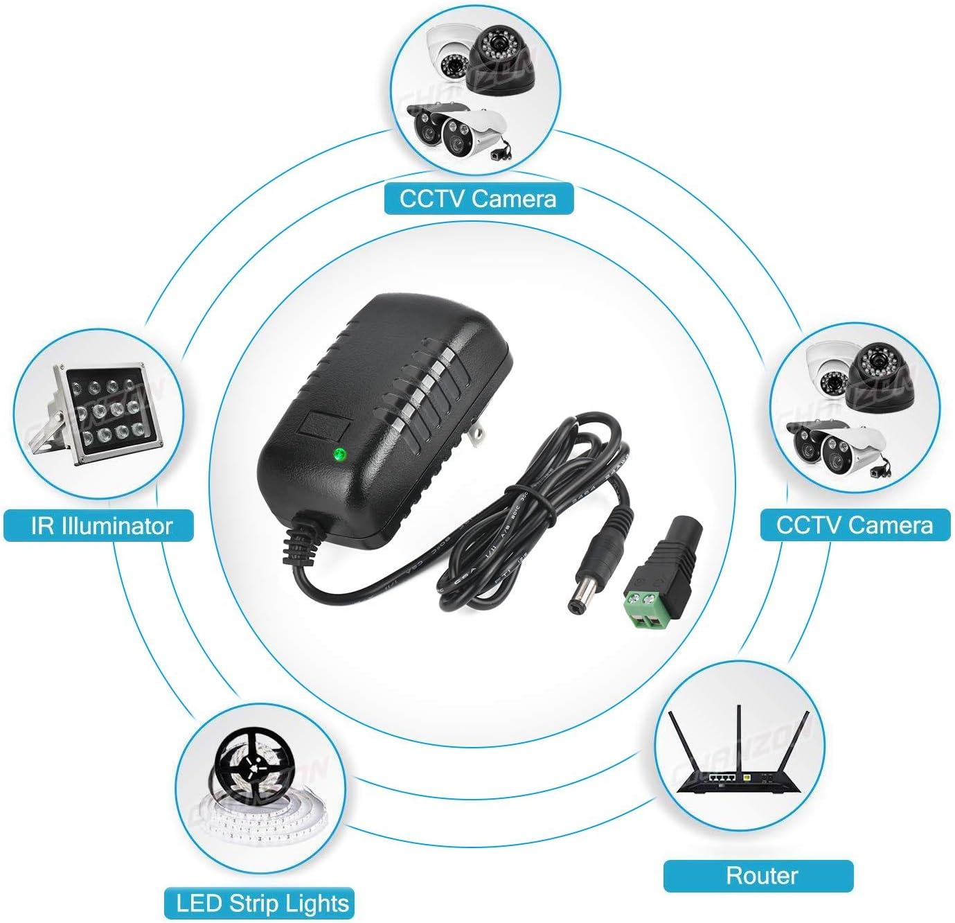 AC Adapter, YIFENG 12V/2A AC DC Switching Power Supply Adapter(Input 100-240V, Output 12V 2A) with DC Connector Gift : Electronics