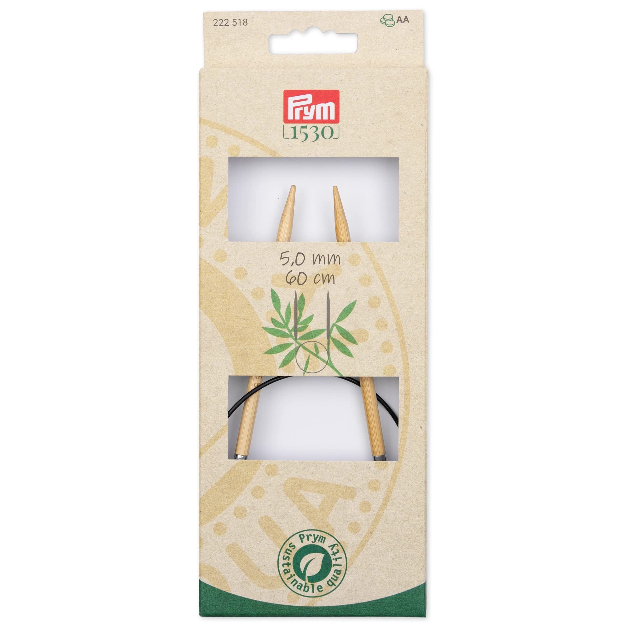 Prym - Prym 1530 Bamboo Circular (60cm, 5.00mm) Needle - 5 Pieces