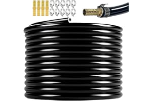 Cwzidyq 3/8 inch Self Sinking Aeration Hose,100 Feet Weighted Pond Aerator Tubing with 10 Stainless Steel Hose Clamps and 4 Menders used for Pond,Lake,Water Garden (100FT)