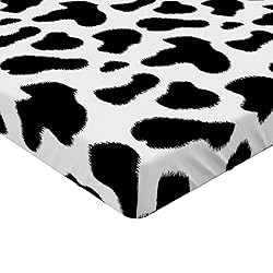 Ambesonne Cow Print Fitted Sheet, Animal Hide