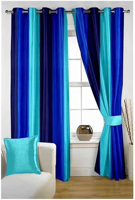 Long Door Curtains 9 Ft Premium Solid Plain Long Crush Curtains