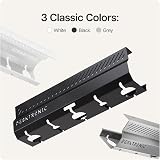 Desktronic Cable Duct Desk Black Set of 2 Stainless Steel 5 Cutouts view 6
