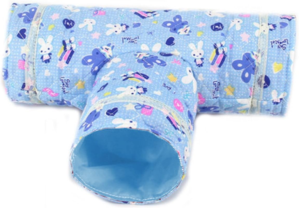 Sotoboo Small Animal Activity Toy Rabbit Activity Tunnel Hamster Hedgehog Small pet Chinchilla Guinea pig Snake Lizard Spider Tube Tunnels Toys Boredom Breaker (Blue)