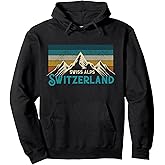Swiss Alps Vintage Mountains Swiss Souvenir Gift Pullover Hoodie