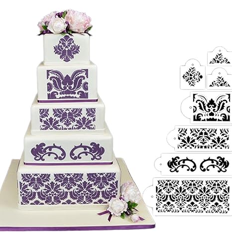 7pcs Cake Decorating Stencil Mold Hulisen Christmas Holidays