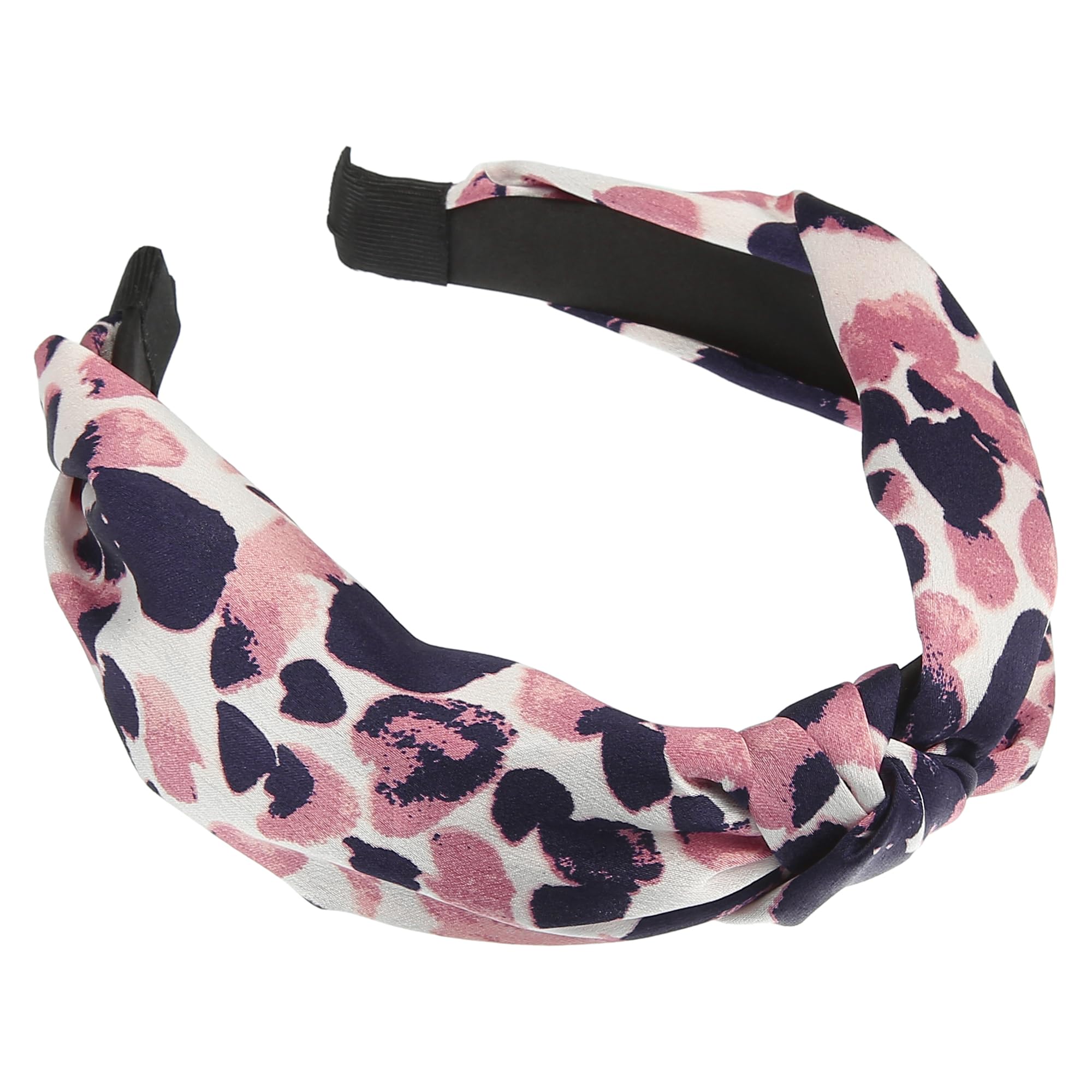 VOCOSTE Leopard Headband, Top Knot Cheetah Print Headband, for Women Pink