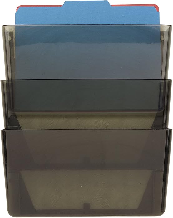 Officemate Wall File, Smoke, Set of 3 (21421)