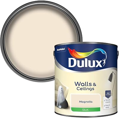 Dulux Silk Emulsion Paint For Walls And Ceilings Magnolia 2.5 Litres