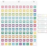 Hundred Pocket Chart, Hundreds Chart with 139 Number Cards Counting Pocket Chart Number Chart 1-100 for Kids for Wall Classroom Counting Organizer for Teacher Kids Classroom Home(White)