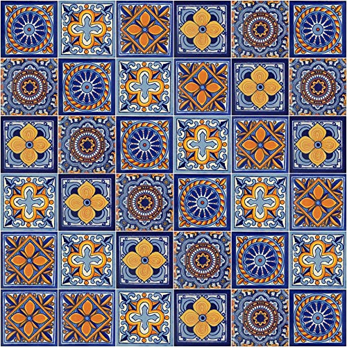 Mexican Tiles Mix Box of 100 Talavera Tiles Hand Painted 5 Colonial Patterns F70