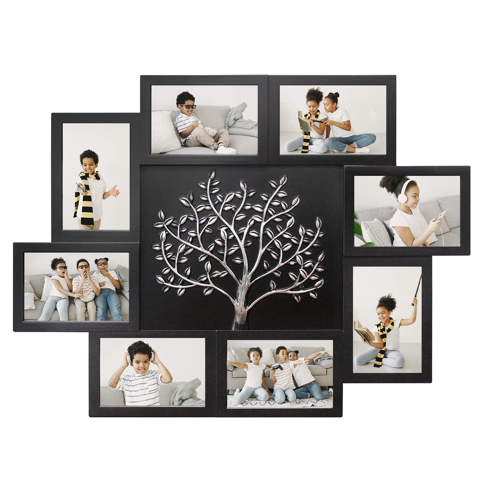 Photo 1 of ** factory sealed**
HELLO LAURA - Picture Frame Collage Large Wall Hanging Photo Frames Elegant Tree Collage Frame Gifts for Family Friends 4x6 inch Home Wall Decor Gallery Display (Black - Silver Tree)