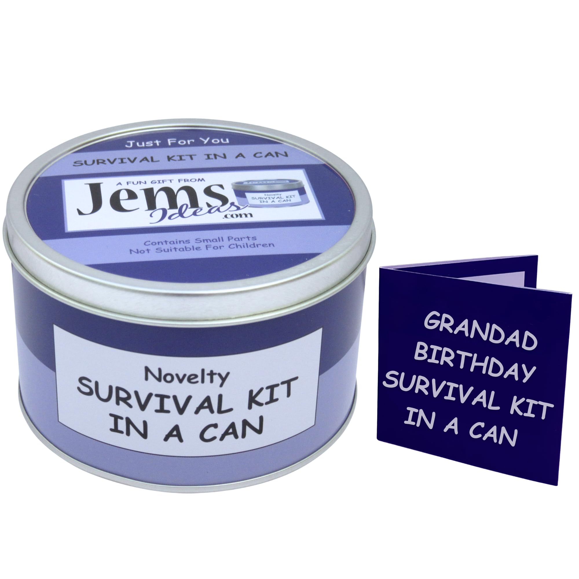 Grandad Birthday Survival Kit in a Can – Funny Novelty Gift for Grandfather – Unique Keepsake Present for His Special Day – Quirky Gift Set Box Packed with Fun & Laughter (Purple/Lilac)