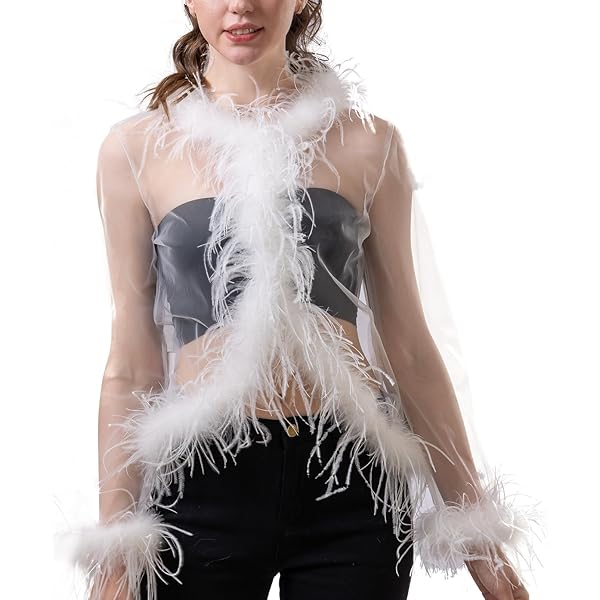 Amazon.com: Skying See-Through Top with Real Mongolian Lamb