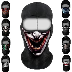 WYSUMMER 1Pc Full Face Mask, Ghosts Skull Face Shield Motorcycle Balaclava