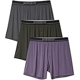 Separatec Boxers for Men, Bamboo Rayon Mens Boxers Cooling Breathable Loose Men's Underwear, Boxer Shorts 3 Pack