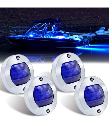 Waterproof Boat Lights IP68 4PCS Blue Waterproof Marine LED Boat Lights ...