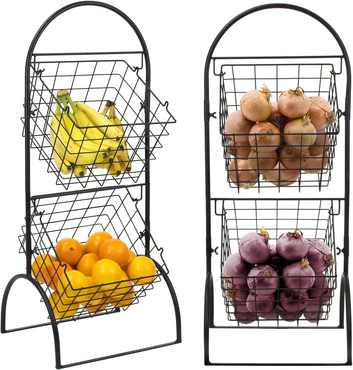 Amazon Com Sorbus 2 Tier Wire Market Basket Storage Stand For