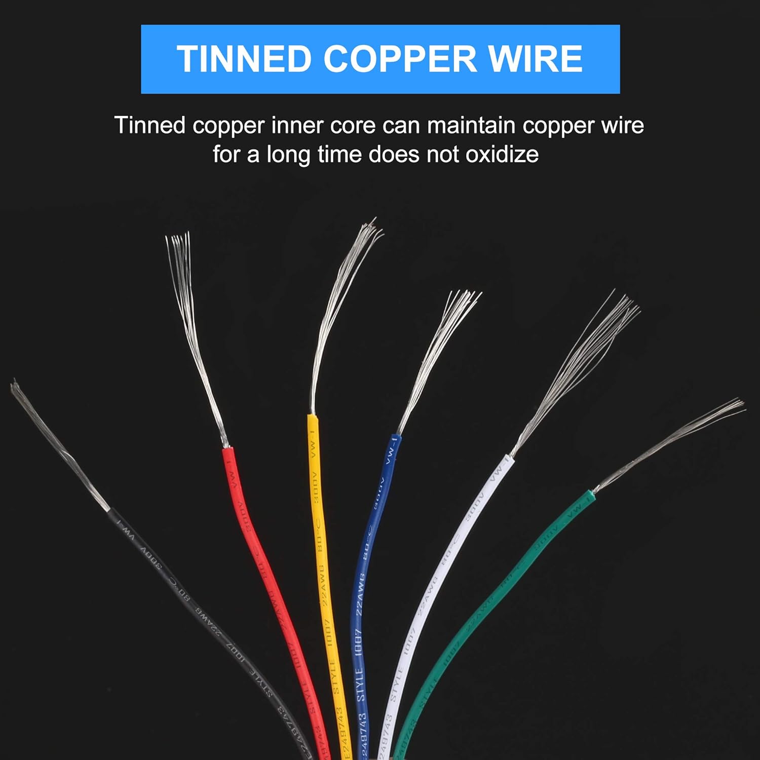 LotFancy 22AWG Stranded Wire, 6 Colors (30 Feet Each) Electrical Wire, Tinned Copper Hookup Wire Kit 22 Gauge 300V for DIY, Flexible, PVC Insulated, UL Approved: Industrial & Scientific