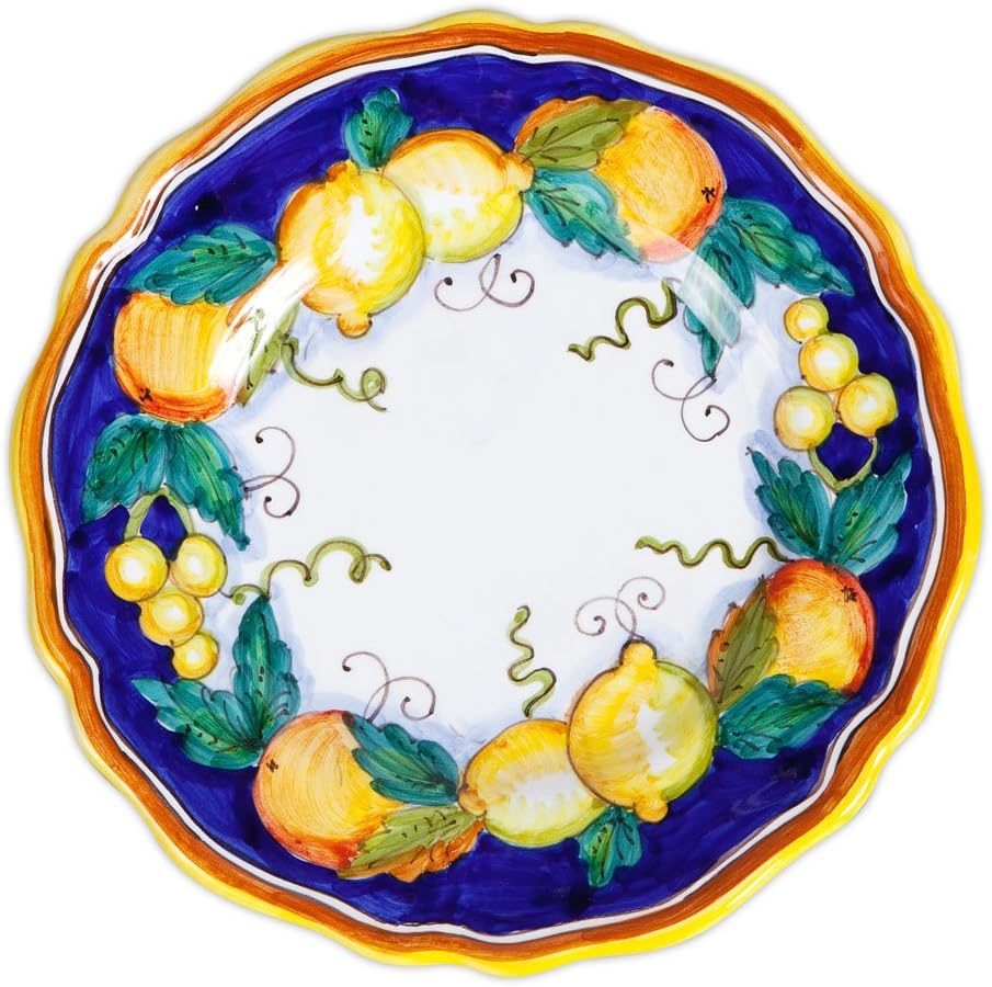 Daphne Hand Painted Italian Ceramic Salad Plate From Deruta