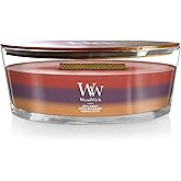 WoodWick Autumn Harvest Holiday Candle Gifts for Women and Men, 16 oz Ellipse Trilogy Candle with Crackling Wick