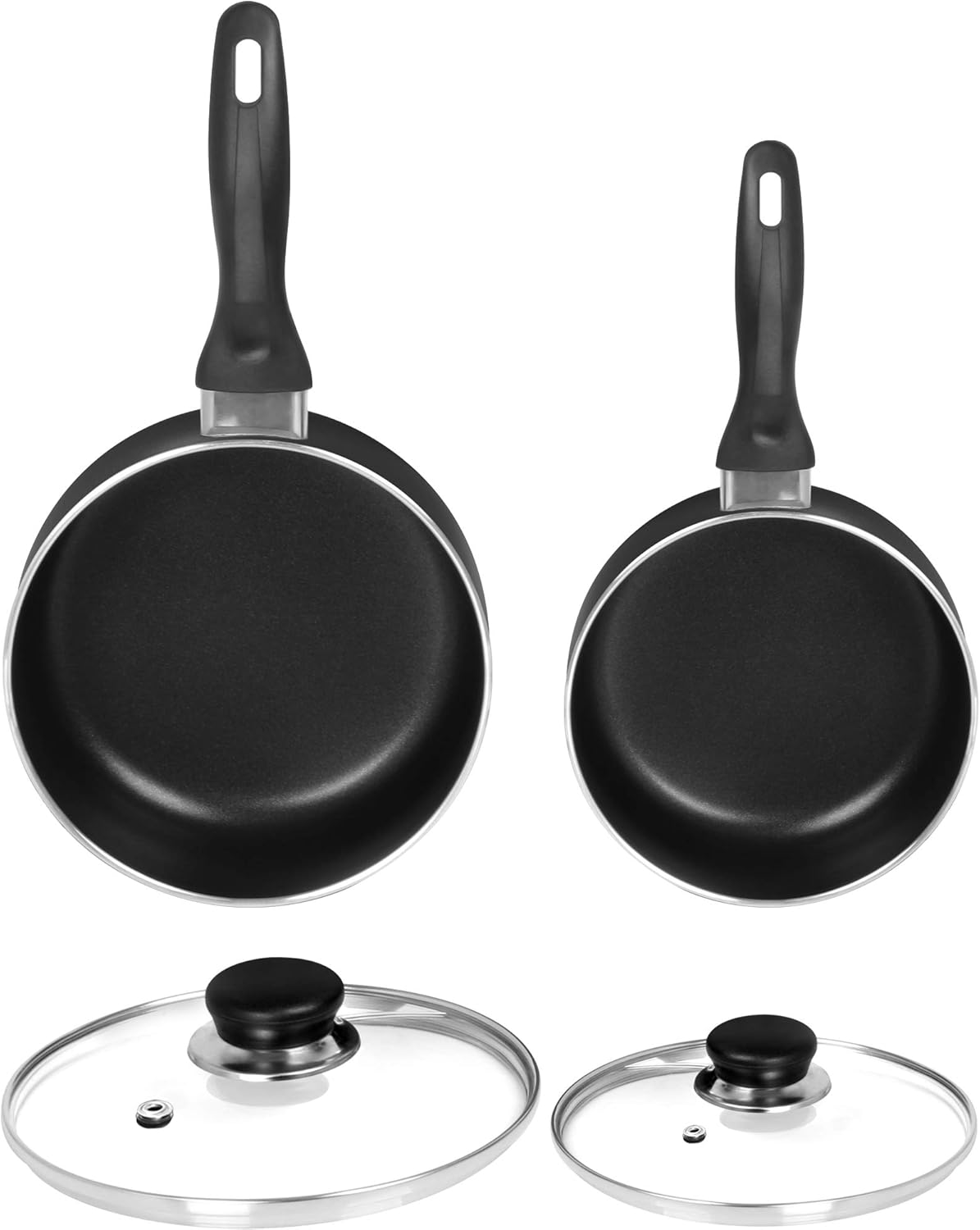 Nonstick Saucepan Set 1 Quart and 2 Quart Glass Lid Utopia Kitchen eBay Nonstick Saucepan Set 1 Quart and 2 Quart Glass Lid Utopia Kitchen eBay