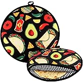 2 Pcs 12 Inch Tortilla Warmer Pouch,Insulated Cloth Pouch,Microwavable Fabric Tortilla Heater Bag Keeps Corn & Flour Tortillas Warm 1 Hour for Tortillas,Tacos,Naan,Pizza Rolls,Family Feasts,Black