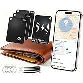 Wallet Tracker Card, Slim Card Tracker for Wallet Compatible with Apple Find My (iOS only), Bluetooth Tracker IP68, Rechargeable Item Finder for Keys, Bags, Passport, 4 pack Black[Apple MFi Certified]