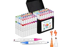 RESTLY Premium 40 Alcohol Markers Brush Tip for Drawing & Sketching – Stunning Dual Tip Coloring Pens for Kids & Adults – Alcohol Based Coloring Markers for Adult Coloring Painting, Calligraphy