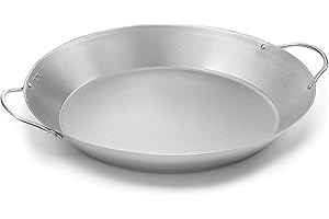 Outset Grill Paella Pan, Stainless Steel BBQ Pan with Handles