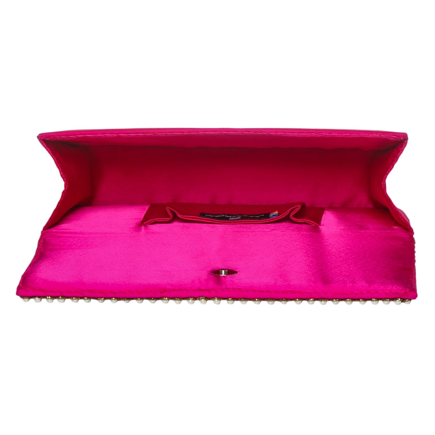 monokrome new york hudson pink womens art silk party clutch