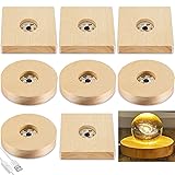 Honoson 8 Pcs Wooden LED Display Base Lighted Base