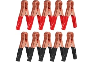 10pcs 50A Insulated Alligator Clips Electrical Heavy Duty Alligator Clamps, Battery Replacement Cable Metal Spring Loaded Jum