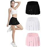EXARUS 3 Pack Womens Butterfly Shorts Flowy Athletic 2 in 1 Running Workout Tennis Skirt Skorts Gym Preppy