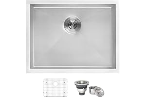 Ruvati 21" x 18" x 12" Inch Deep Laundry Utility Sink - Undermount Laundry Sink - 16 Gauge Stainless Steel Utility Sink with Brushed Finish hides scratches, Easy-to-Clean Undermount Sink - RVU6121