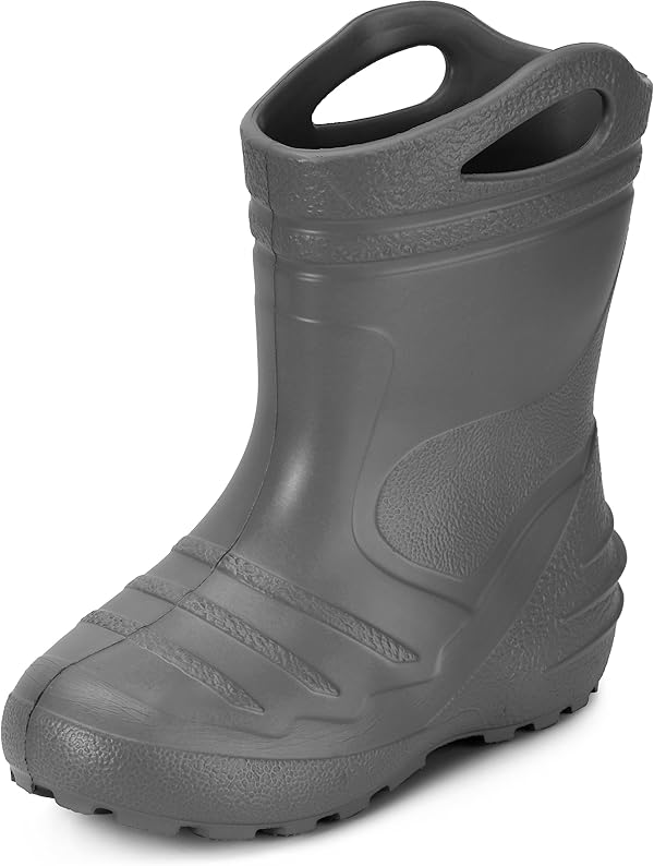 Ladeheid Gummistiefel Kinder federleichte Eva Regenstiefel für Mädchen und Jungen Thermo Gummistiefel gefüttert KL051 (Graphite, 27 EU)
