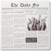 Fox Run French Fry Wax Paper Liners, Newsprint, 24-Count