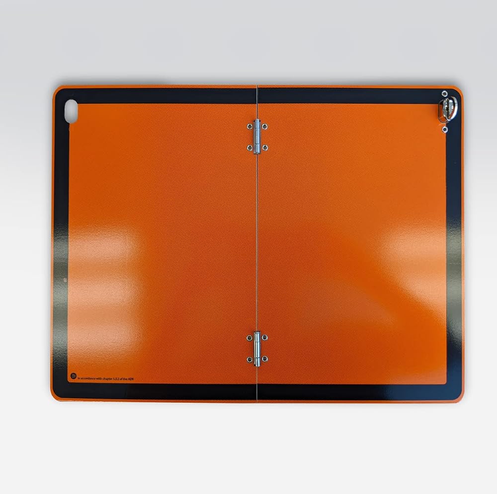 Stock-Xpress Folding ADR Panel Kemler Orange Plate Vertical Aluminium 300x400mm